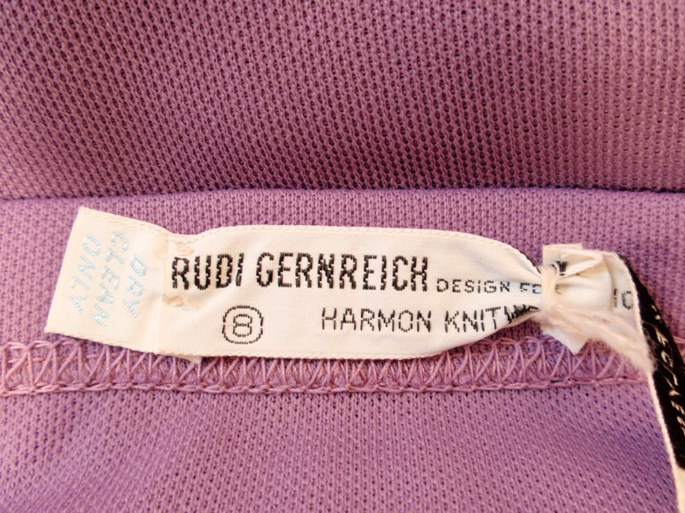 Rudi Gernreich Lila gestrickter langer Maxirock mit Seitenschlitz, Größe 8 (Pink) im Angebot