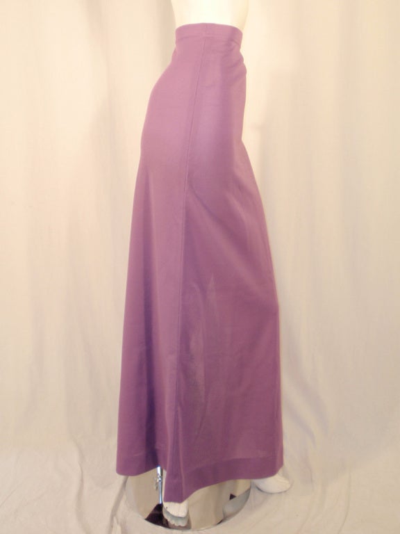 Pink Rudi Gernreich Purple Knit Long Maxi Skirt w/ Side Slit, Size 8 For Sale