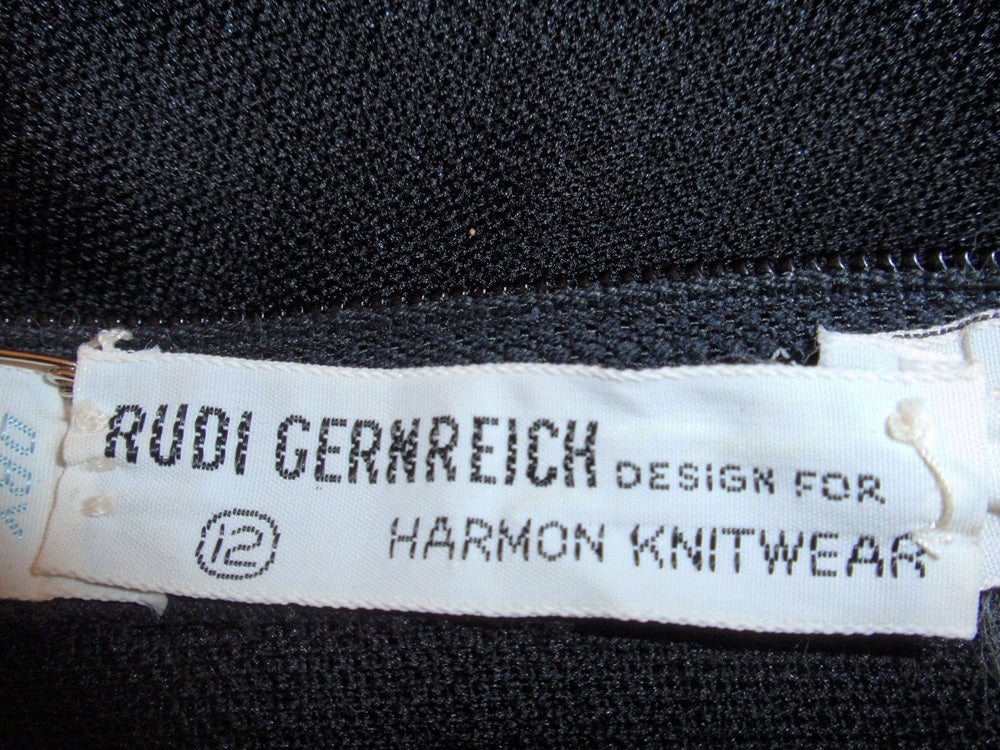 Rudi Gernreich Black Wool Knit Sleeveless Mini Dress, 1960's For Sale ...