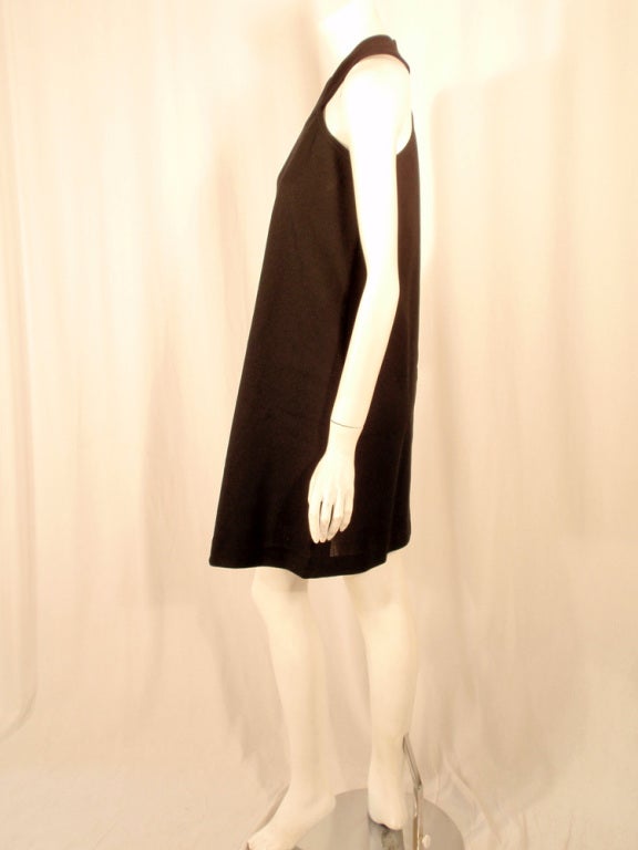 Rudi Gernreich Black Wool Knit Sleeveless Mini Dress, 1960's In Excellent Condition For Sale In Los Angeles, CA