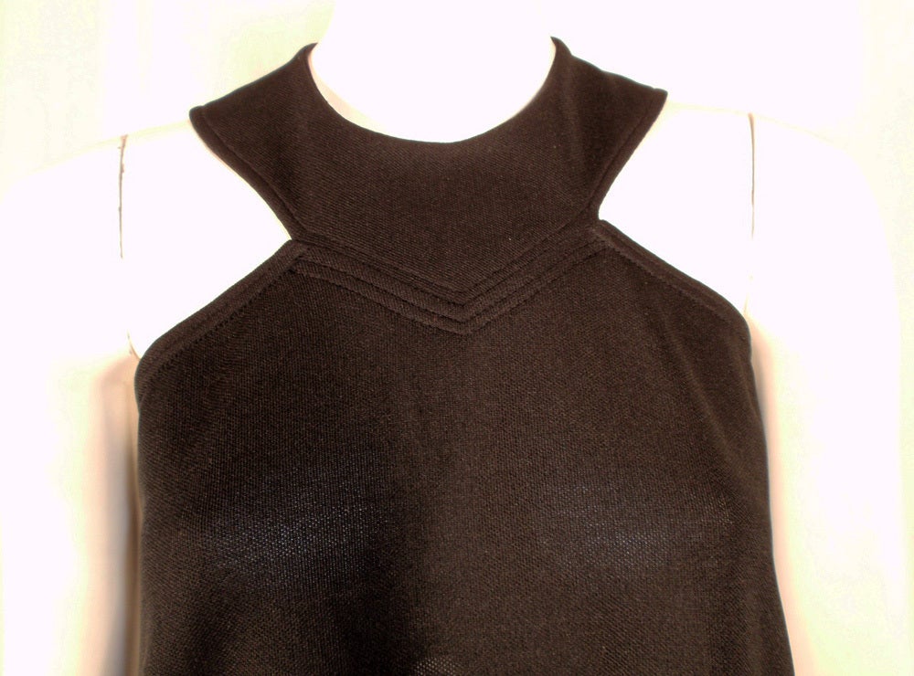Rudi Gernreich Black Wool Knit Sleeveless Mini Dress, 1960's For Sale 2