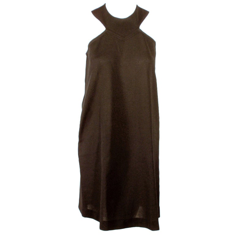 Rudi Gernreich Black Wool Knit Sleeveless Mini Dress, 1960's For Sale