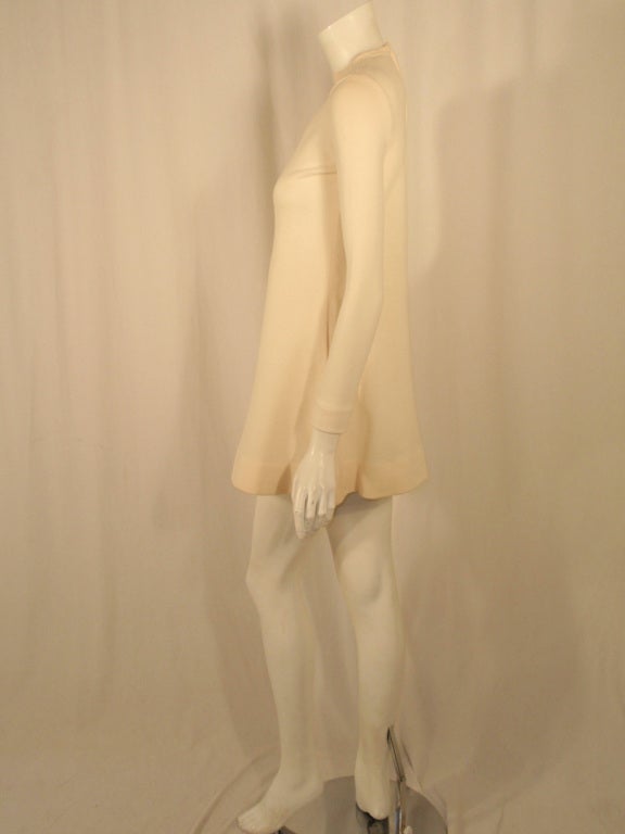 Rudi Gernreich White Long Sleeve Wool Knit Mini Dress, sz. 4 1