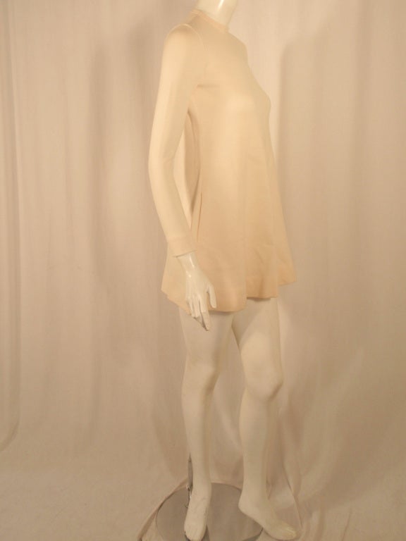 Rudi Gernreich White Long Sleeve Wool Knit Mini Dress, sz. 4 3
