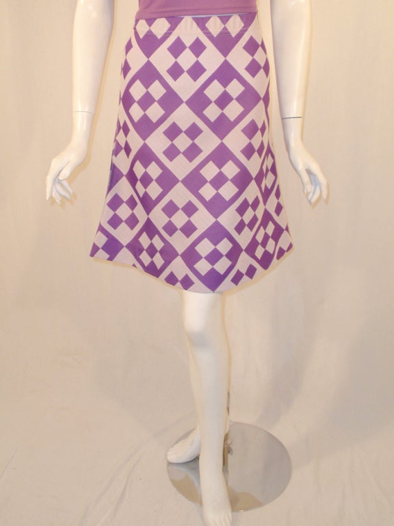 Rudi Gernreich Vintage 2 pc. White & Purple Top & Skirt Set For Sale 4
