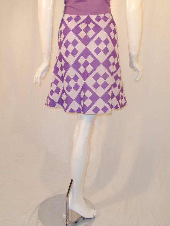 Rudi Gernreich Vintage 2 pc. White & Purple Top & Skirt Set For Sale 5