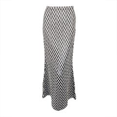 Rudi Gernreich Vintage Black & White Check Long Skirt 8