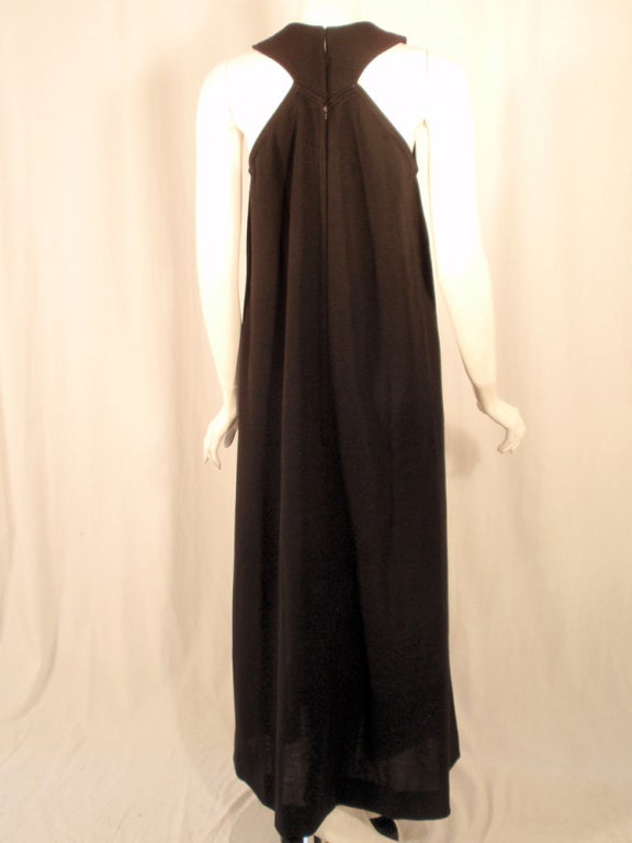 Rudi Gernreich Black Wool Knit Sleeveless Long Gown For Sale 1