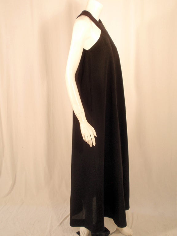 Rudi Gernreich Black Wool Knit Sleeveless Long Gown For Sale at 1stDibs