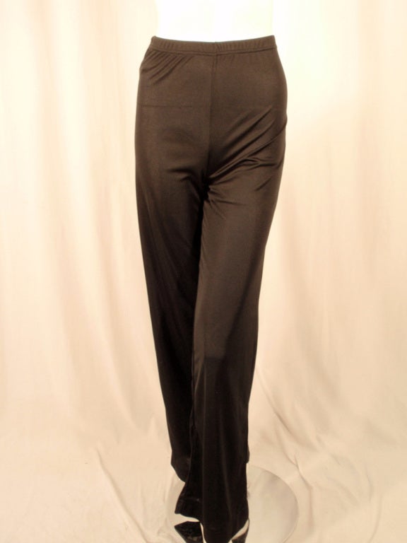 Rudi Gernreich 2 pc. Black Halter Wrap Top & Wide Leg Pants For Sale 5