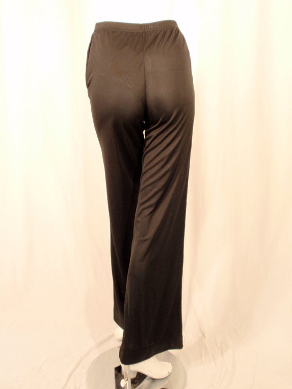 Women's Rudi Gernreich Black Knit Long Pants w/ Side Pockets, Size 8 For Sale