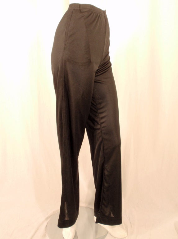 Rudi Gernreich Black Knit Long Pants w/ Side Pockets, Size 8 For Sale 1