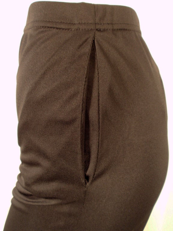 Rudi Gernreich Black Knit Long Pants w/ Side Pockets, Size 8 For Sale 2