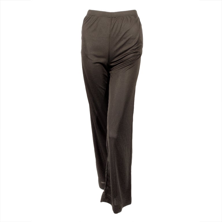 Rudi Gernreich Black Knit Long Pants w/ Side Pockets, Size 8 For Sale