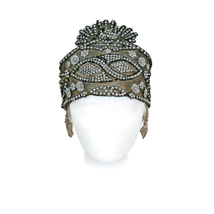 1920's Opulent Gold-Lame Rhinestone Beaded Headpiece at 1stDibs | beaded headpiece 1920s, 1920's
