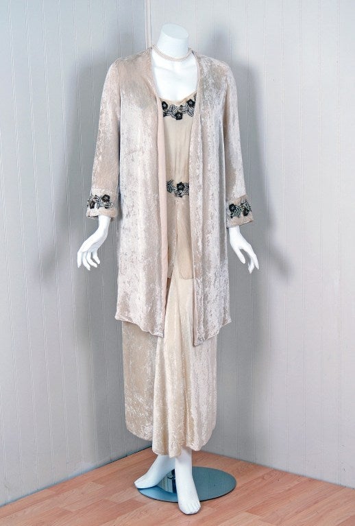 This breathtaking ivory-creme late 1920's 