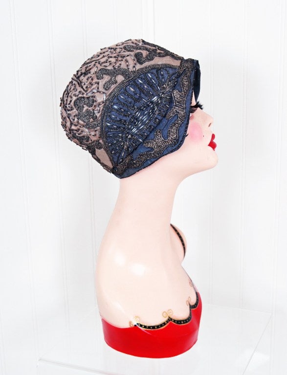 1920's beaded skull cap