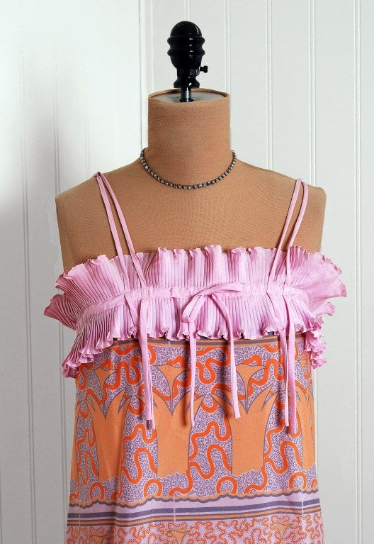 1970's Zandra Rhodes Sensational Heavily-Pleated Dress Set 2