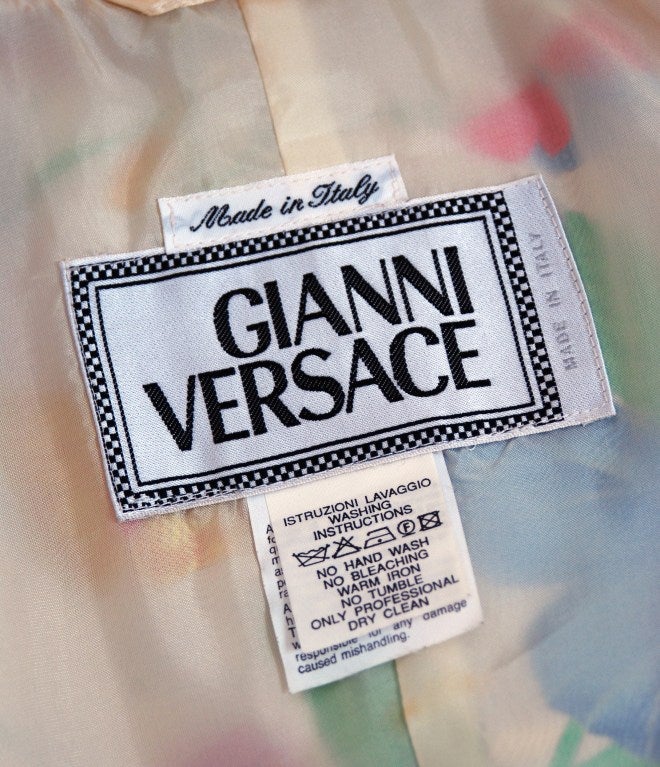 1990's Gianni Versace Butterfly Print Silk Mini Skirt & Jacket 4