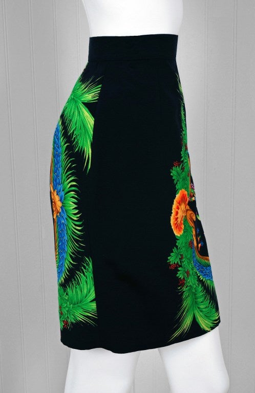 1990's Gianni Versace Couture Iconic Miami-Flordia Print Skirt 2