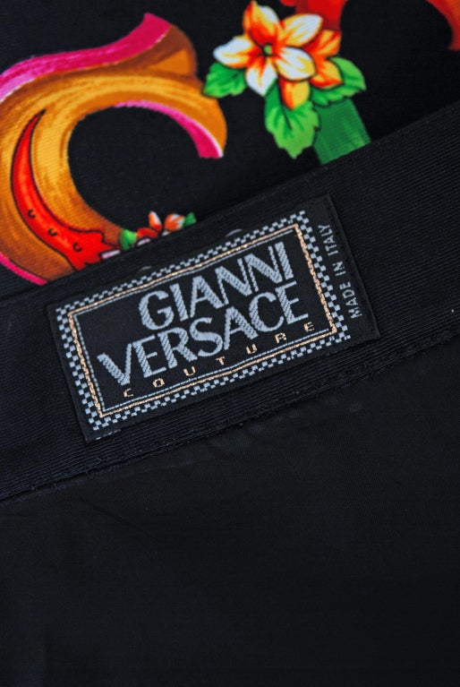 1990's Gianni Versace Couture Iconic Miami-Flordia Print Skirt 4