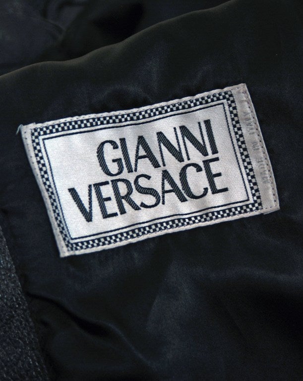 1996 Gianni Versace Couture Rare Black Leather Fitted Motorcycle Biker Jacket 2