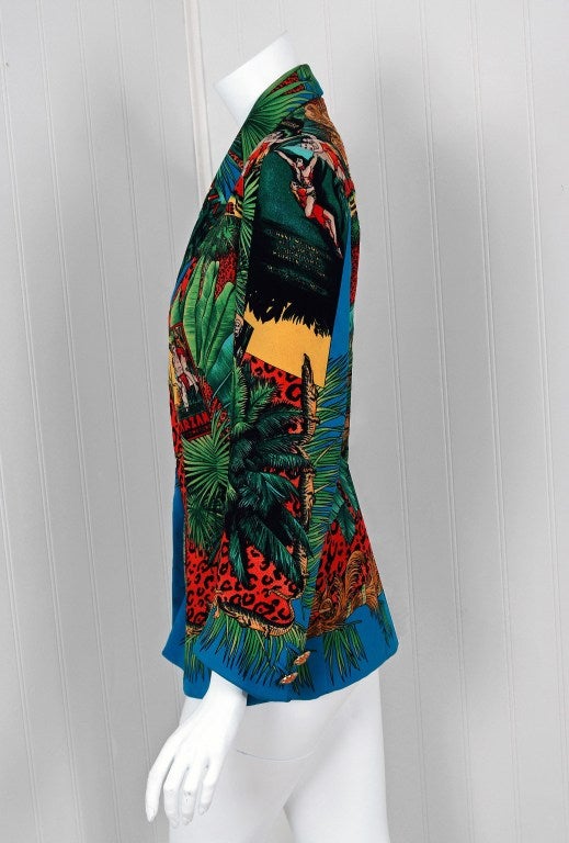 1990's Gianni Versace Couture Rare Tarzan-Print Blazer Jacket 2