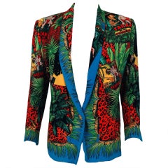 Vintage 1990's Gianni Versace Couture Rare Tarzan-Print Blazer Jacket