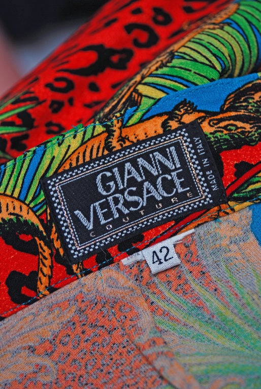 1990's Gianni Versace Couture Rare Tarzan-Print Novelty Shorts 3