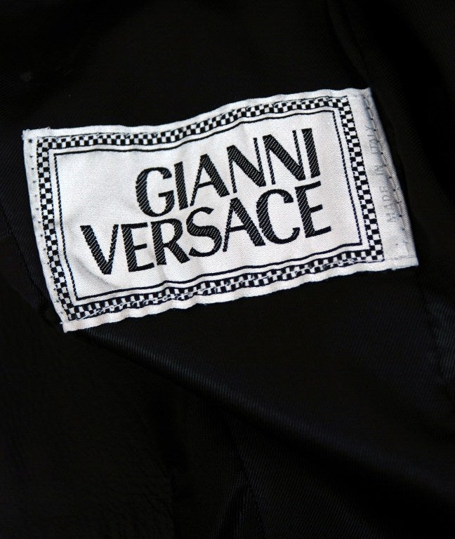1994 Gianni Versace Iconic Black Leather Saftey-Pins Jacket 3