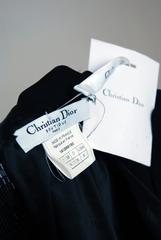 1990's Christian Dior Seductive Beaded Silk-Satin Cocktail Dress 1