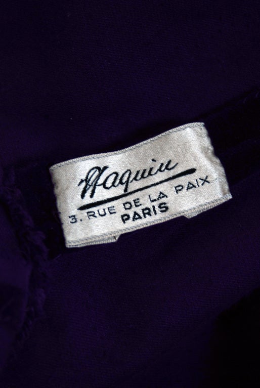 Women's 1930's Paquin Haute-Couture Purple-Velvet Lame Tea Dress