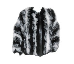 yves Saint Laurent 1970's Black & White Marabou-Feather Jacket