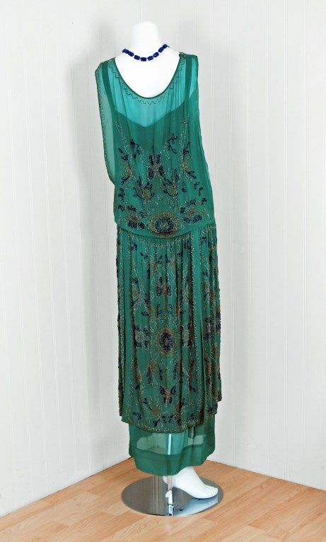 teal flapper dress