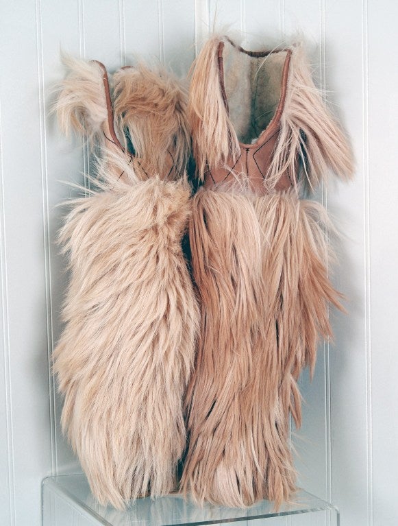 goat fur boots
