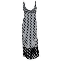 Vintage 1971 Rudi Gernreich Op-Art Gray & Black Checkered Dress & Vest