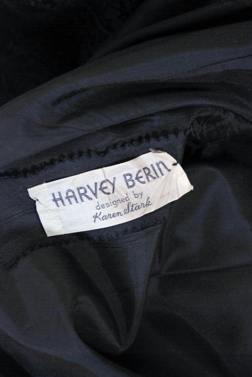 1950's Harvey Berin Black Chantilly-Lace & Pintuck Silk Illusion Party Dress 3