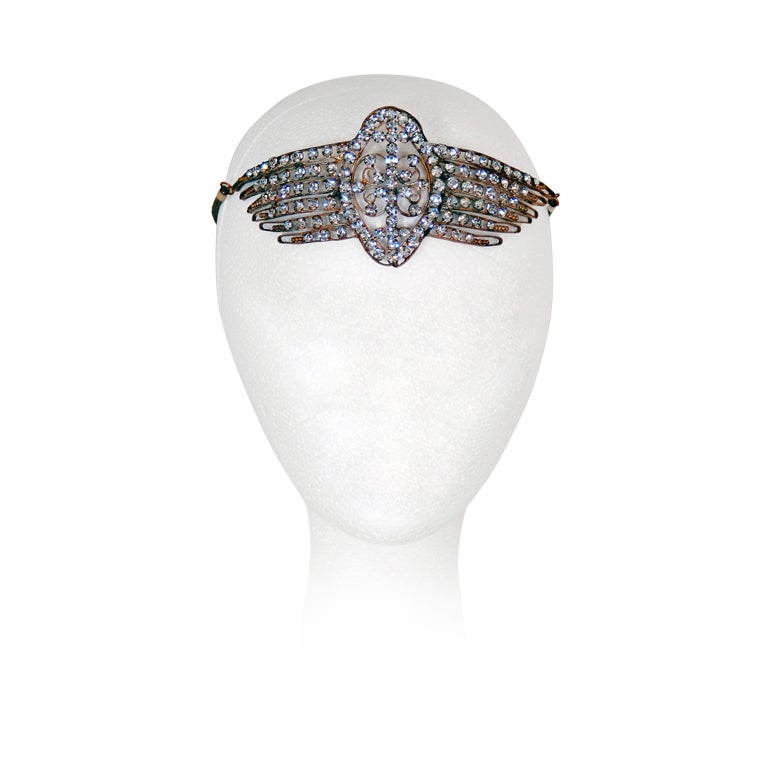 1920's Ethereal Rhinestone-Wings Flapper Art-Deco Headpiece