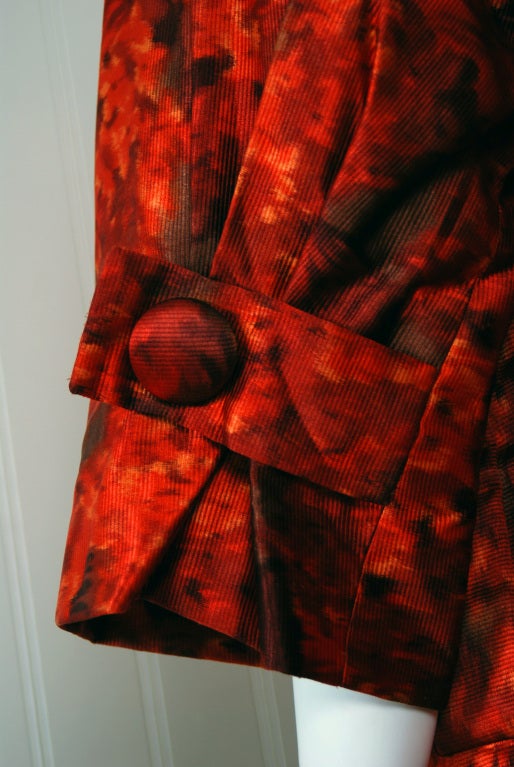 1950's Christian Dior Numbered Couture Floral-Silk Dress & Coat 2