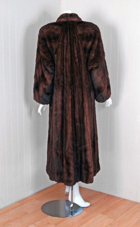 1990's Louis Feraud Luxurious Brown Mink Fur Full-Length Coat 2