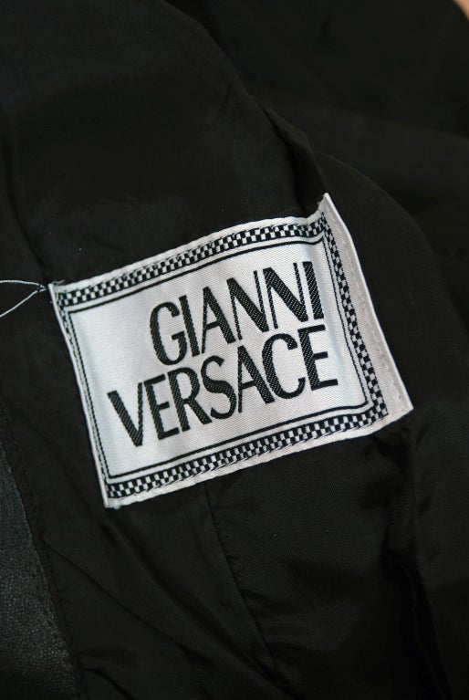 1990's Gianni Versace Couture Studded Cropped Leather Jacket 4