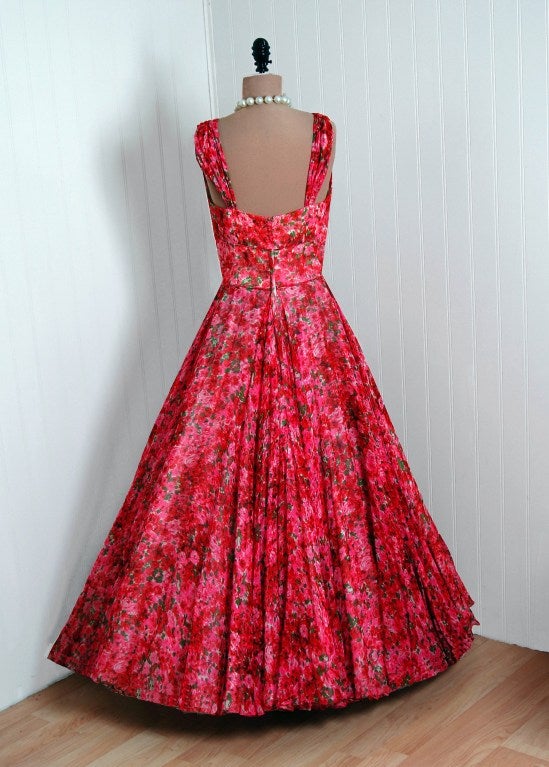 1950s John Wanamakers Red Silk Gown main image 0