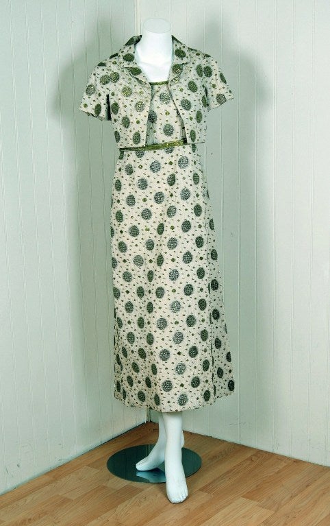 1966 Christian Dior Numbered Couture Beaded Gown Ensemble 2
