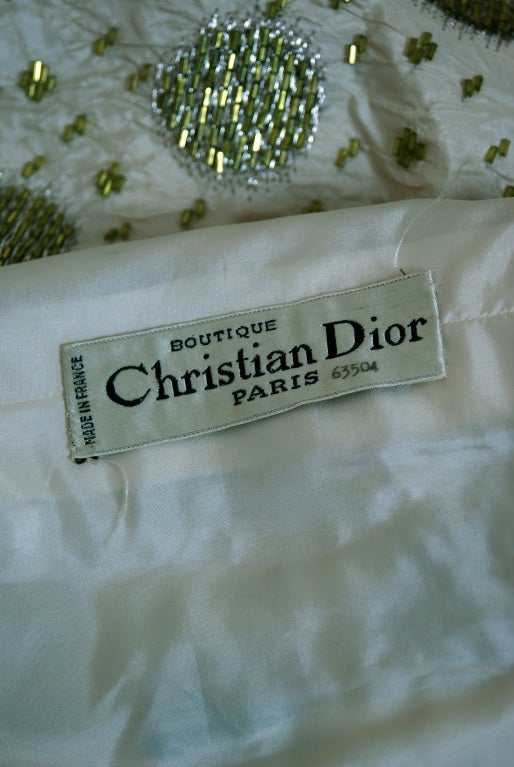 1966 Christian Dior Numbered Couture Beaded Gown Ensemble 4