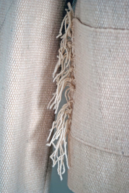 1940's Chimayo Native American Ivory-Creme Wool Cropped Jacket at ...