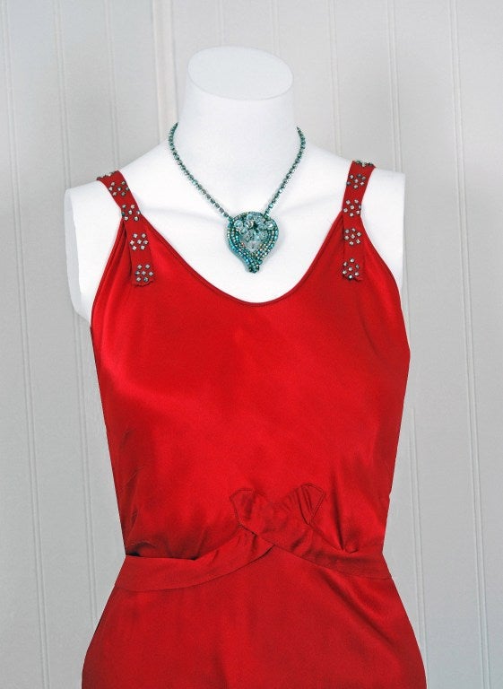 red 1930s dress
