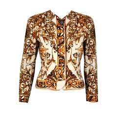 Vintage 1991 Gianni Versace Couture Iconic Baroque Print Jacket