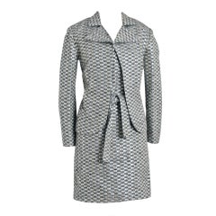 1960's Rudi Gernreich Metallic-Silver Deco Space-Age Dress Suit