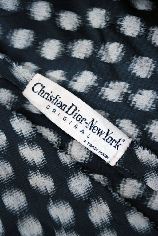 1951 Christain Dior Original NY Strapless Polka-Dot Silk Gown 2