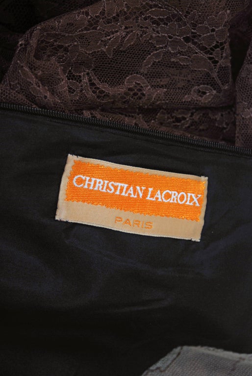 1991 Christian Lacroix Applique Beaded Haute-Couture Lace Gown 2